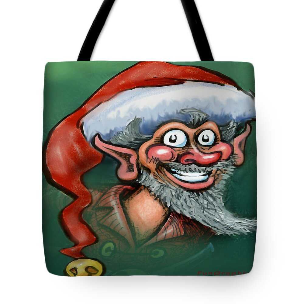 Elf Tote Bag featuring the digital art Christmas Elf #1 by Kevin Middleton