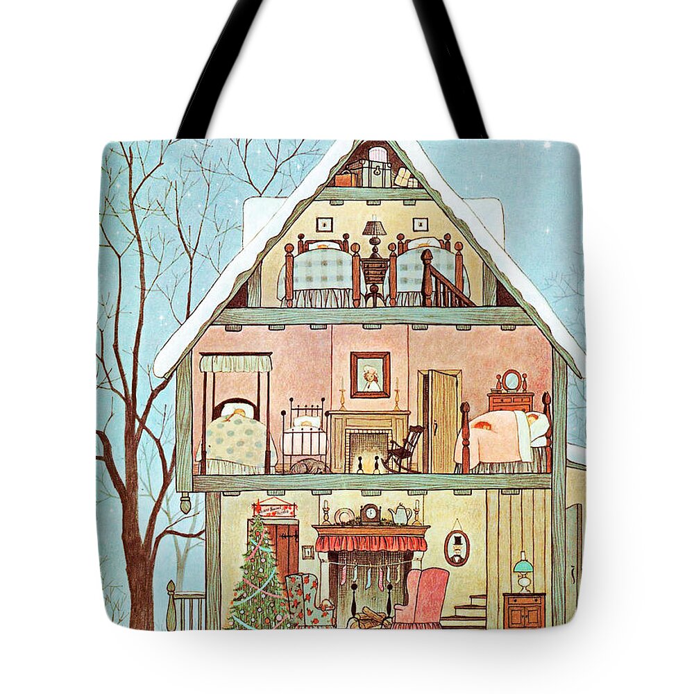 Christmas Tote Bag featuring the photograph Christmas House #1 by Munir Alawi