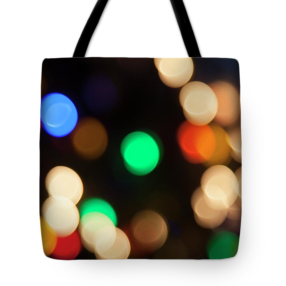 Holiday Tote Bag featuring the photograph Christmas Lights #1 by Susan Stone