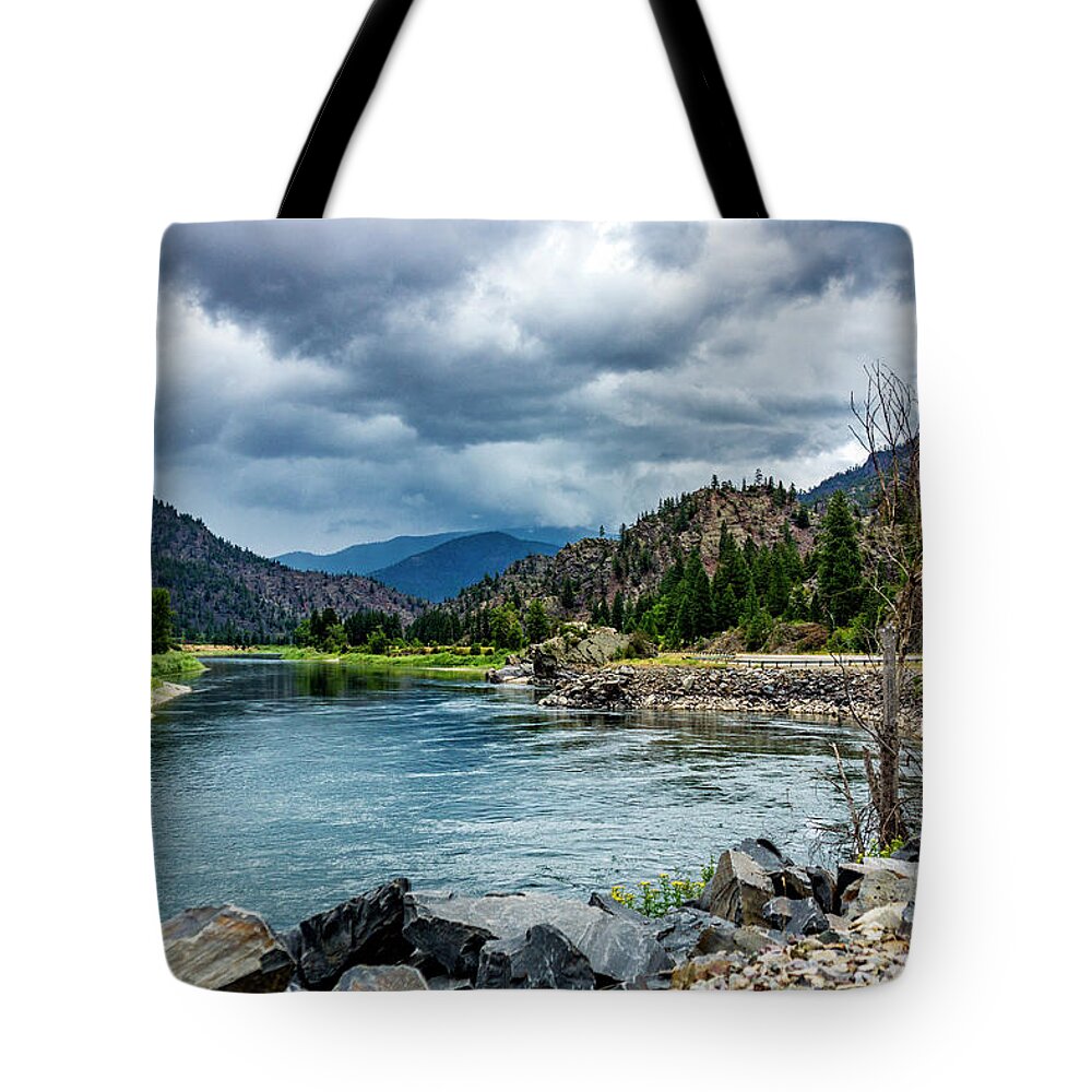 Clark Fork River Tote Bag featuring the photograph Clark Fork River Montana #1 by Donald Pash