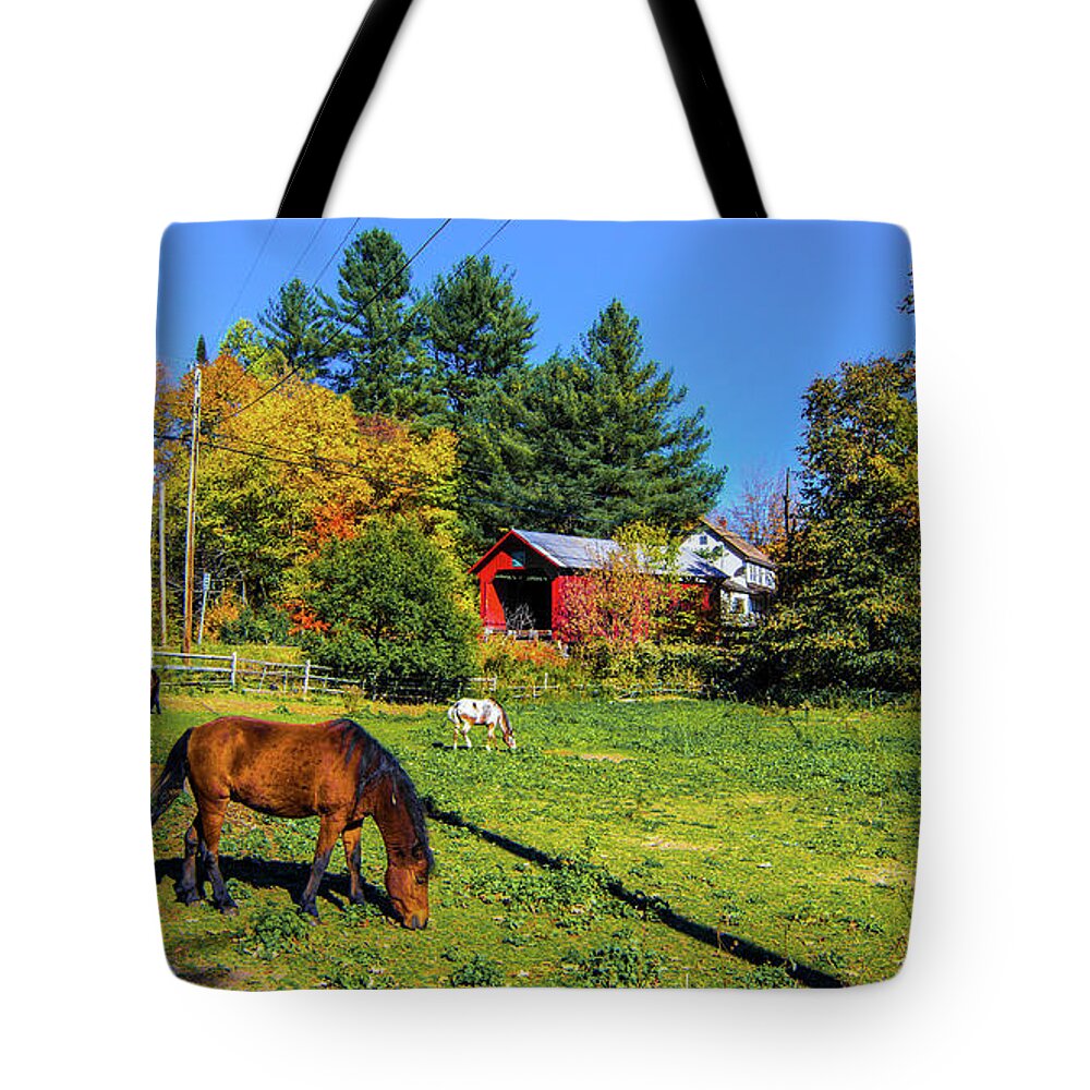 Fall Foliage Tote Bag featuring the photograph Classic Vermont Scene #5 by Scenic Vermont Photography