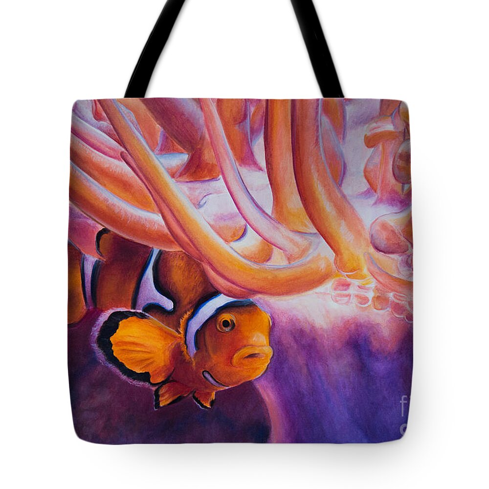 Clownfish Tote Bag featuring the painting Clownfish #1 by Lachri