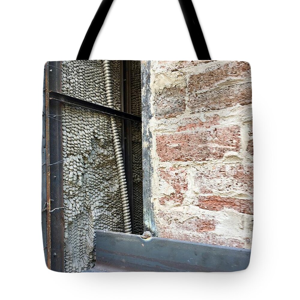 Rough Exposed Angle Iron Brick Tote Bag featuring the photograph Collage Series 1-11 by J Doyne Miller