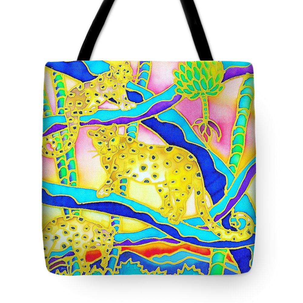 Tropics Tote Bag featuring the painting Colorful tropics 6 by Hisayo OHTA