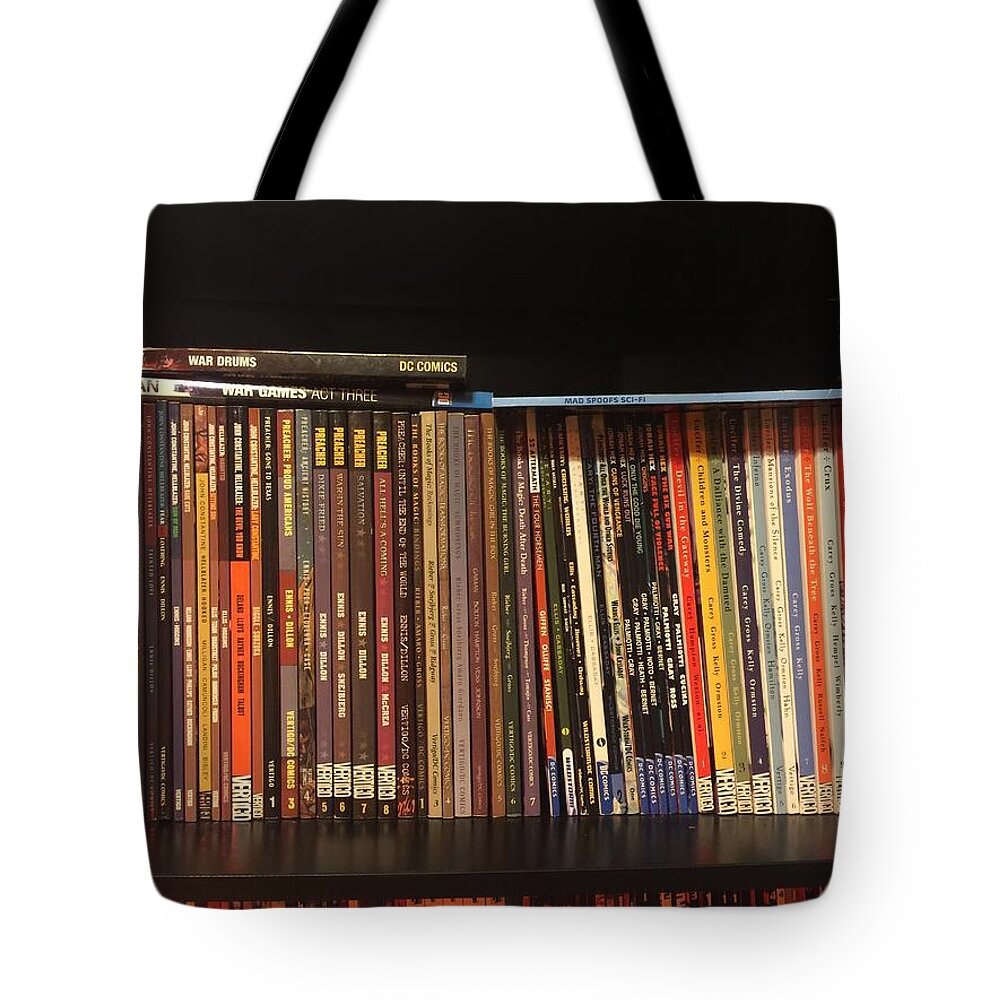 Comics Tote Bag featuring the photograph Comics #1 by Jackie Russo