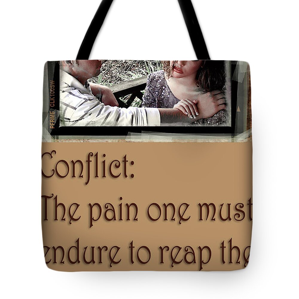 Clay Tote Bag featuring the photograph Conflict #1 by Clayton Bruster