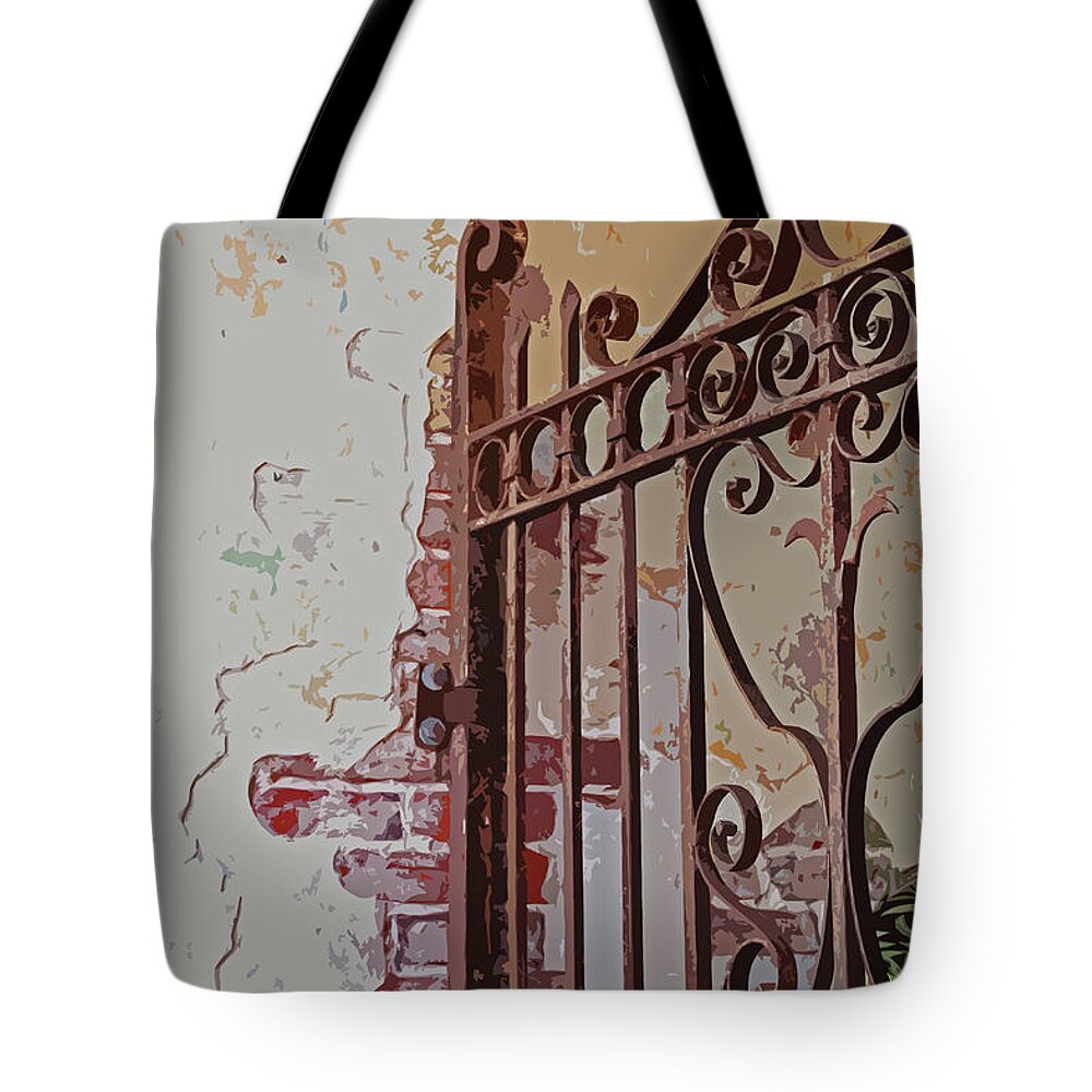 Gate Tote Bag featuring the photograph Consequences of the Past #1 by Michiale Schneider