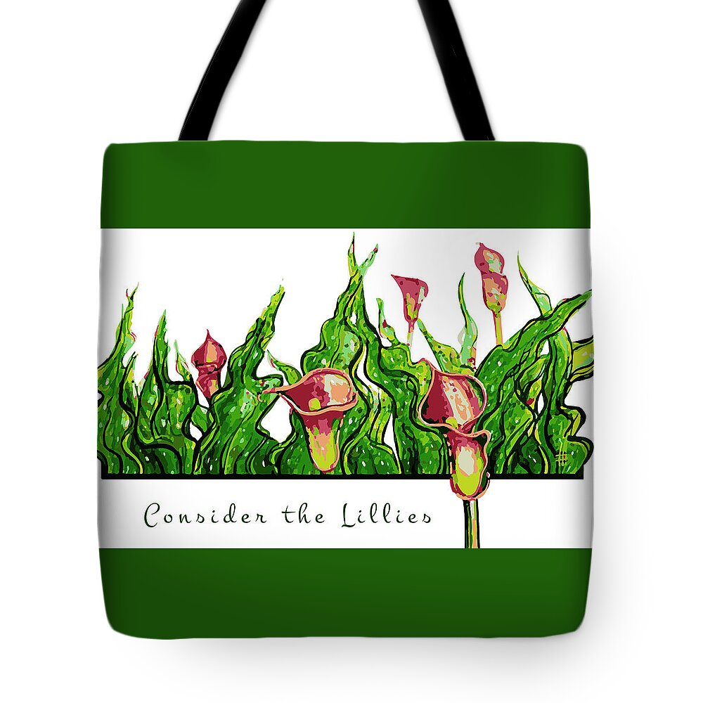 Oil Painting Tote Bag featuring the painting Consider the Lillies #1 by Ian Anderson