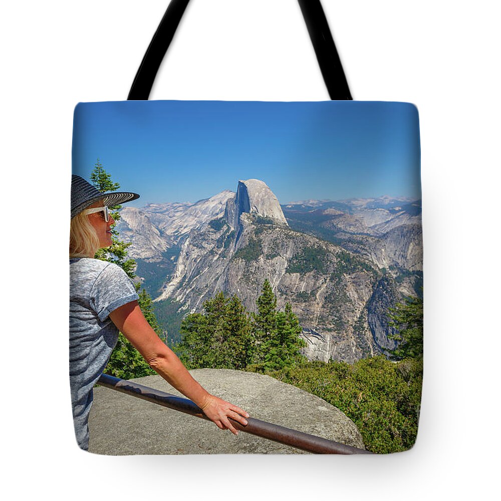 Yosemite Tote Bag featuring the photograph Contemplating Glacier Point #1 by Benny Marty