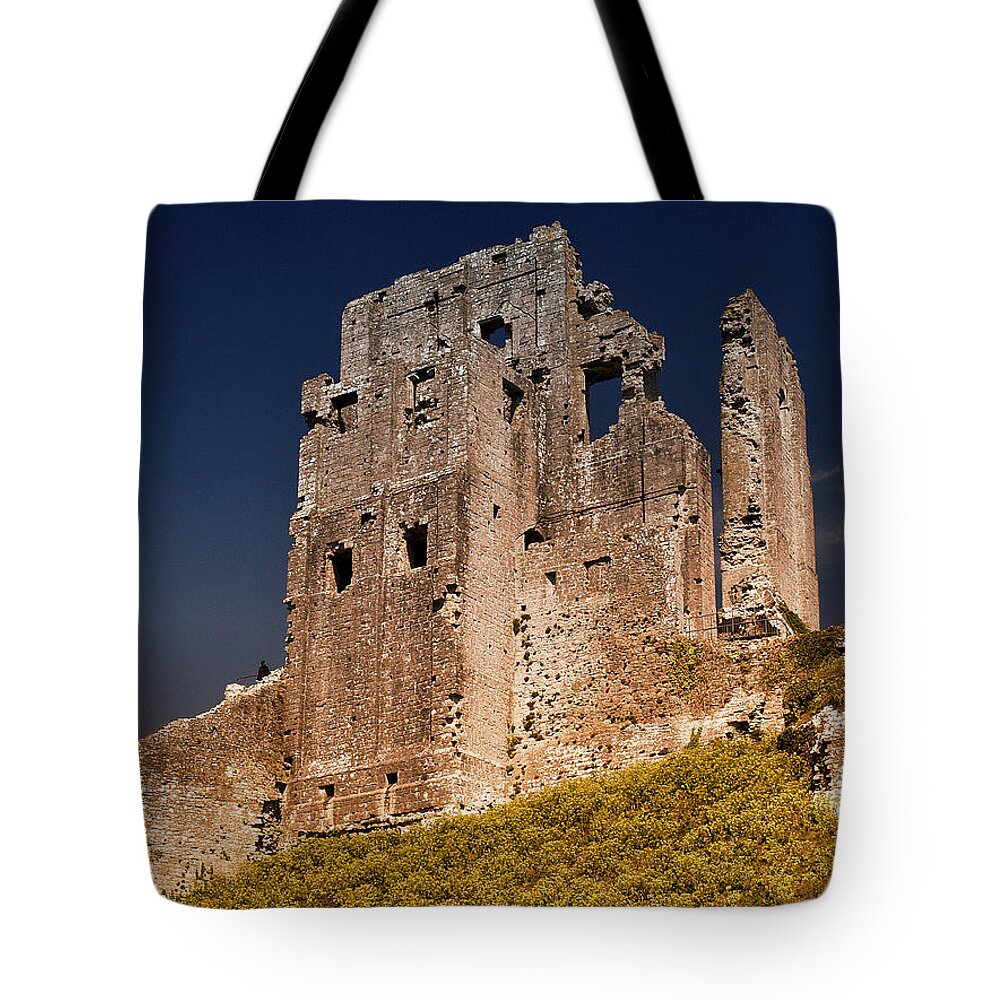 Castles Tote Bag featuring the photograph Corfe Castle by Richard Denyer