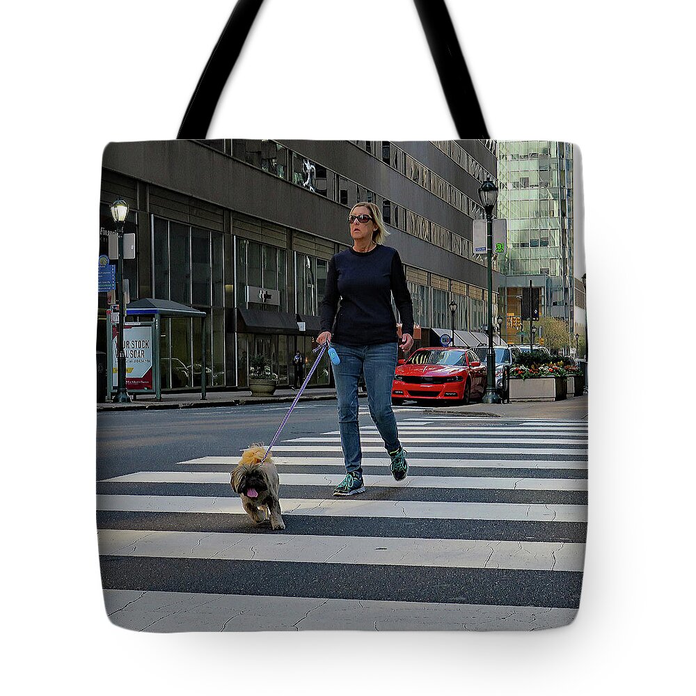 10.22.17_a Img_2248_csq. Crossing The Streets Tote Bag featuring the photograph Crossing The Street #2 by Dorin Adrian Berbier