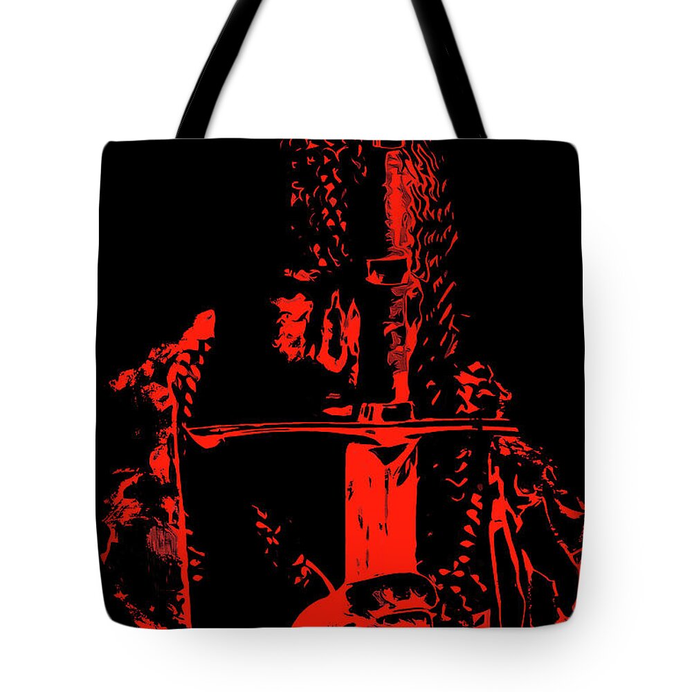 Warrior Tote Bag featuring the painting Crusader Warrior #1 by AM FineArtPrints