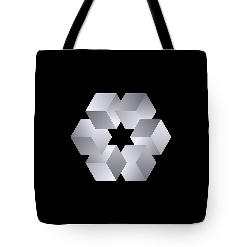 Pattern Tote Bag featuring the digital art Cube Star by Pelo Blanco Photo