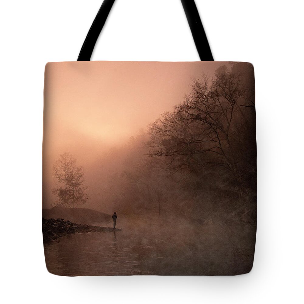 Lmf Tote Bag featuring the photograph Dawn on the Lower Mountain Fork River #1 by Phil And Karen Rispin