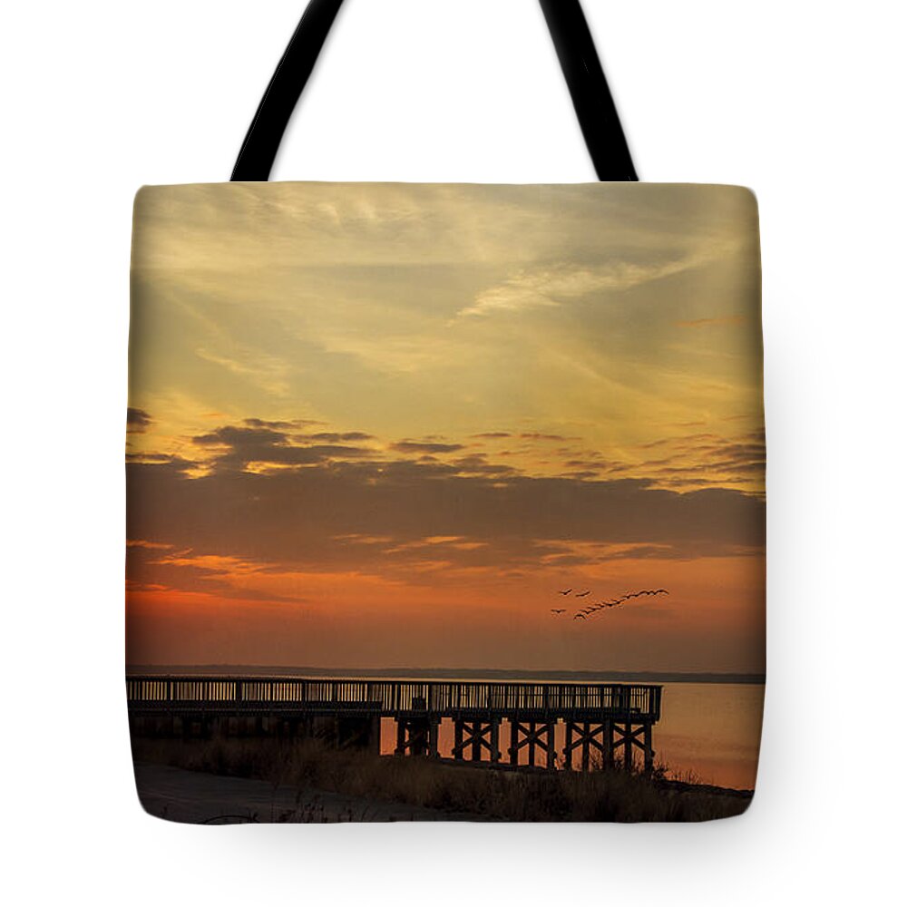 Sunset Tote Bag featuring the photograph Day Is Done #1 by Cathy Kovarik