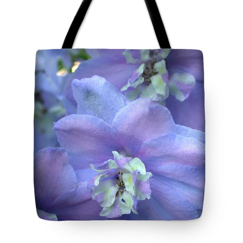 Delphinium Tote Bag featuring the photograph Delphinium #1 by Living Color Photography Lorraine Lynch