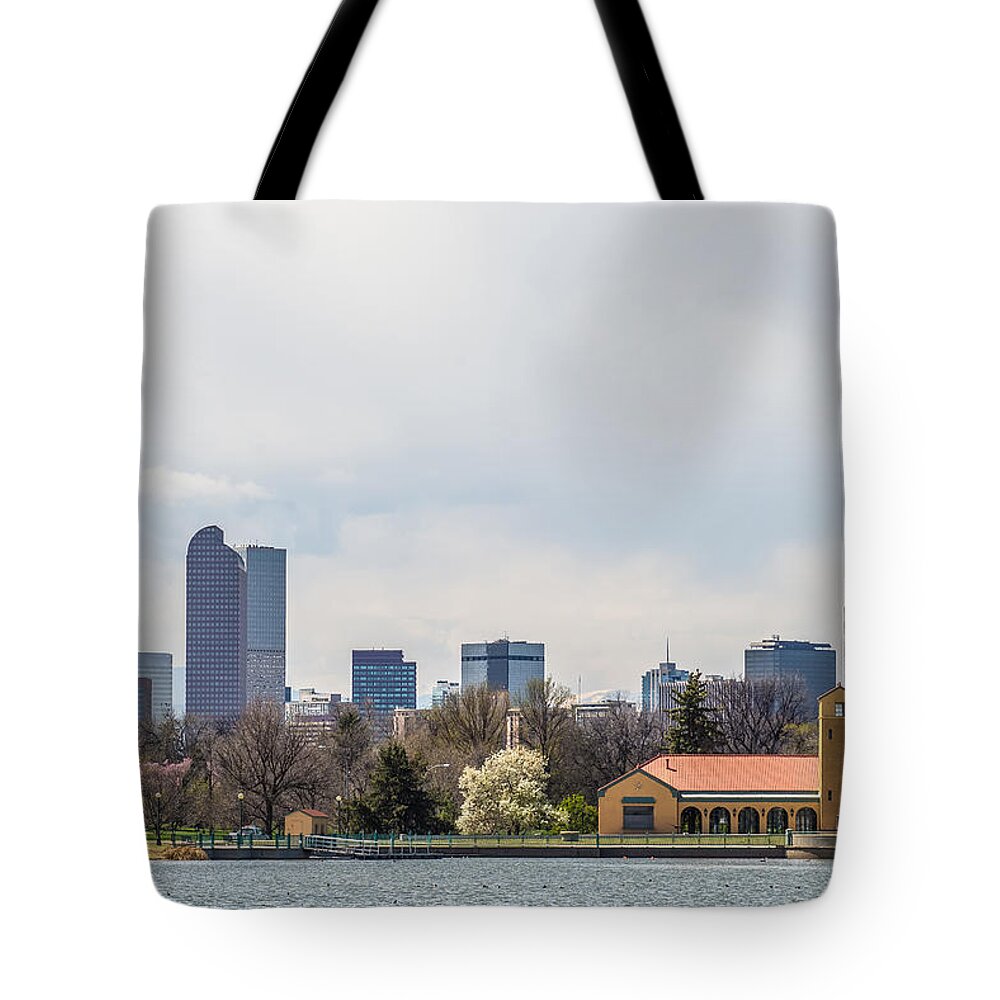 Denver Tote Bag featuring the photograph Denver City Skyline Scenes Near And Around Downtown #1 by Alex Grichenko