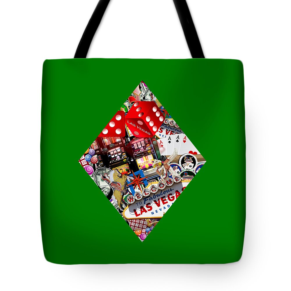 Diamond Playing Card Shape Tote Bag featuring the digital art Diamond Playing Card Shape #2 by Gravityx9  Designs