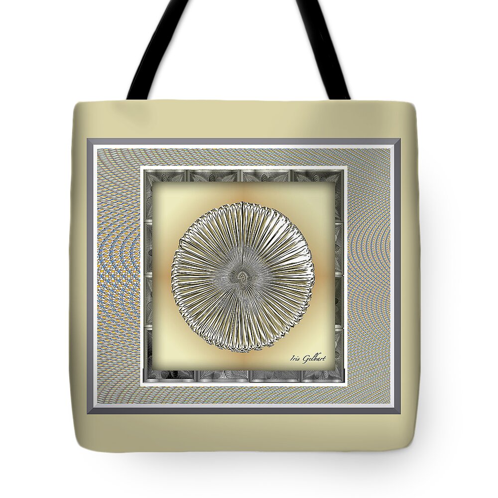 Abstract Tote Bag featuring the digital art Disc #2 #2 by Iris Gelbart