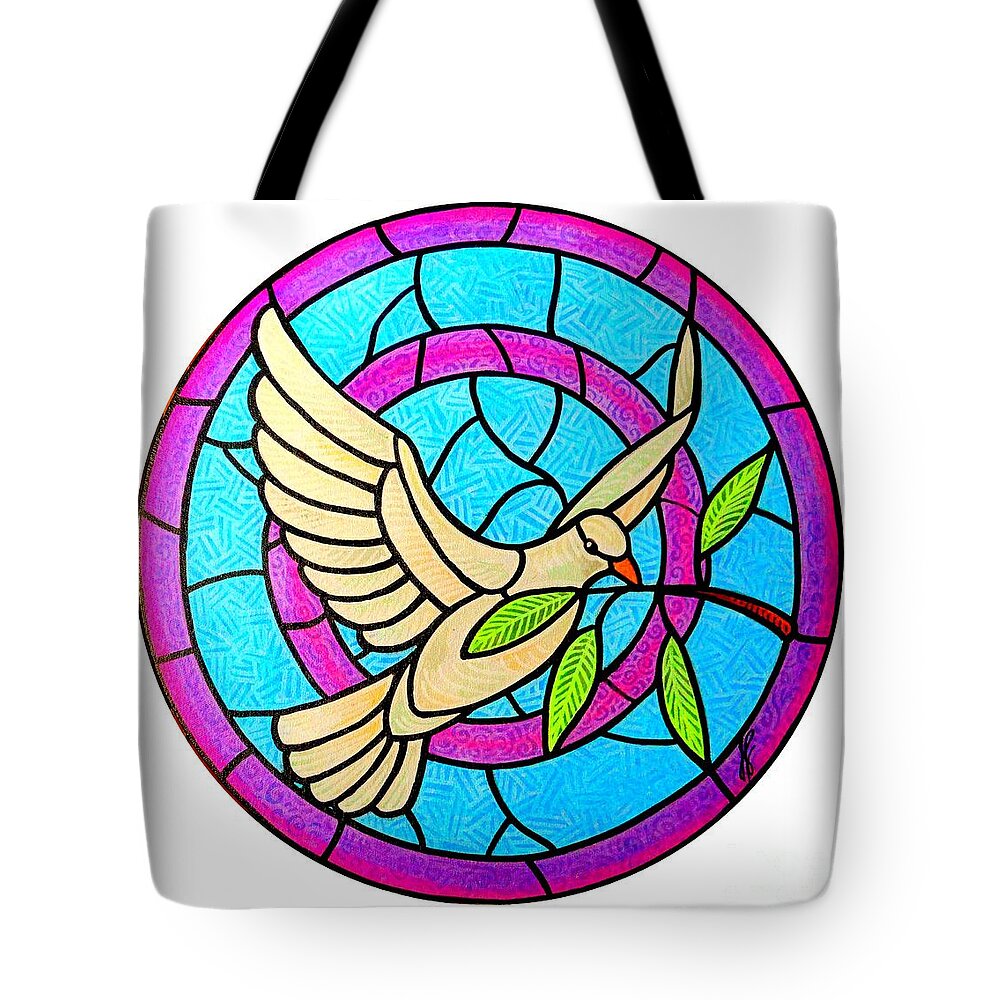 Peace Tote Bag featuring the painting Dove of Peace by Jim Harris