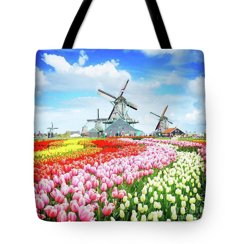 Amsterdam Tote Bag featuring the photograph Dutch Wind Mills II by Anastasy Yarmolovich