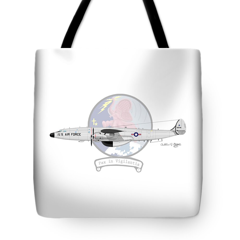 Ec-121t Tote Bag featuring the digital art EC-121T Constellation #2 by Arthur Eggers