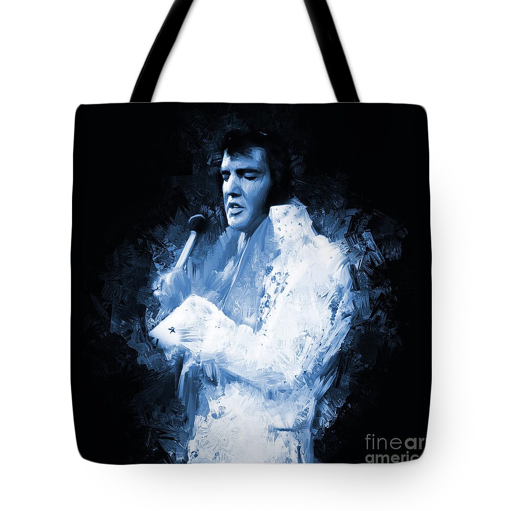 Elvis Tote Bag featuring the painting Elvis Presley 01 by Gull G