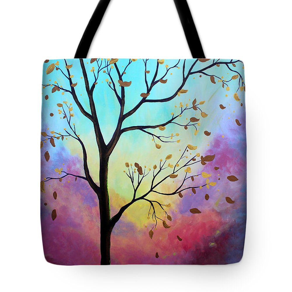 Tree Tote Bag featuring the painting Enchanted Aura #1 by Stacey Zimmerman