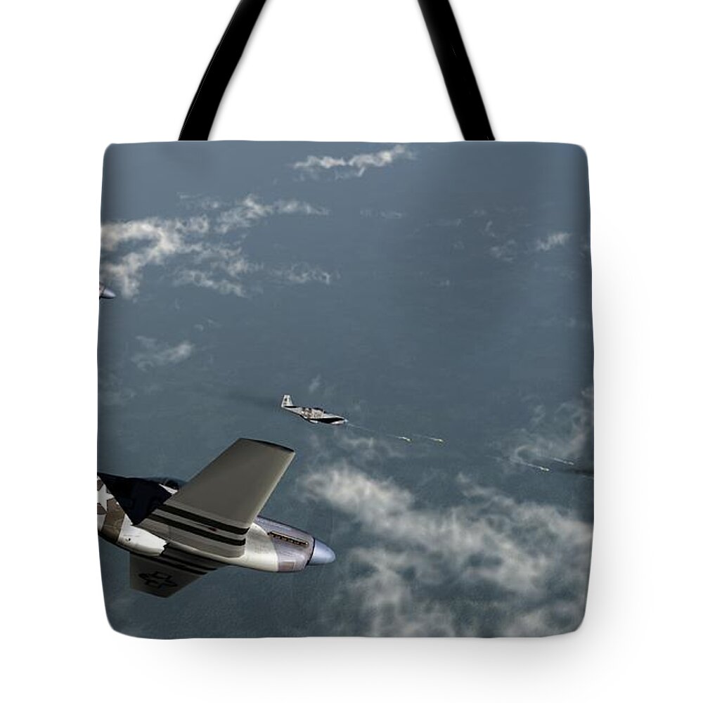 Aviation Tote Bag featuring the digital art Engagement Party #1 by Richard Rizzo