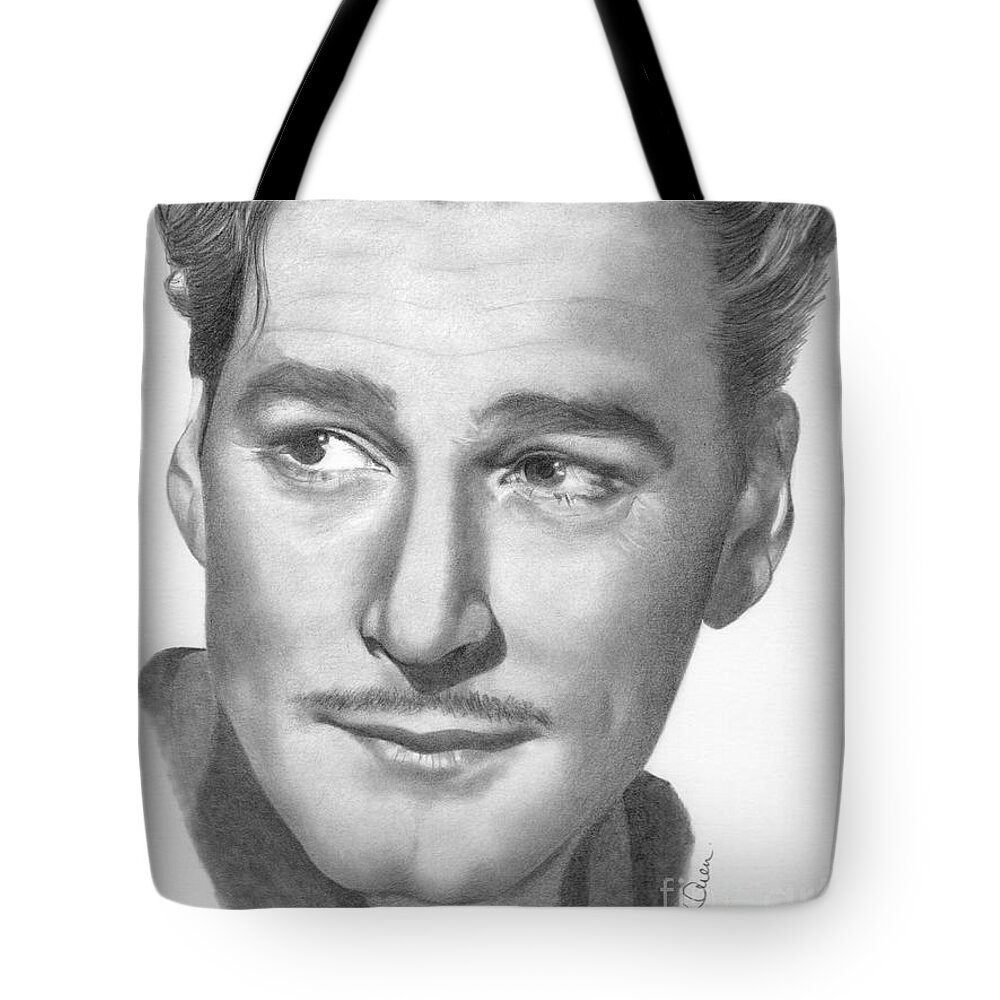 Errol Flynn Tote Bag featuring the drawing Errol Flynn by Karen Townsend