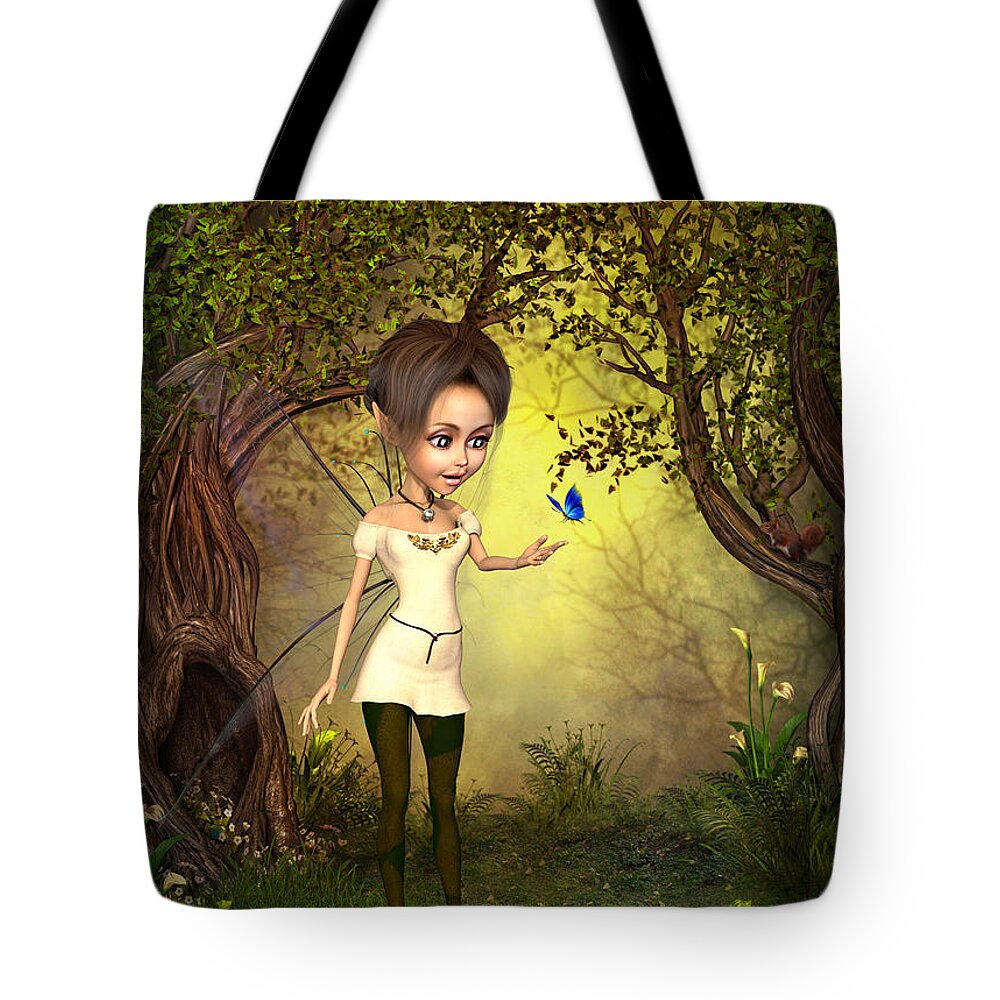 Fairy Woods Tote Bag featuring the digital art Fairy Woods #2 by John Junek