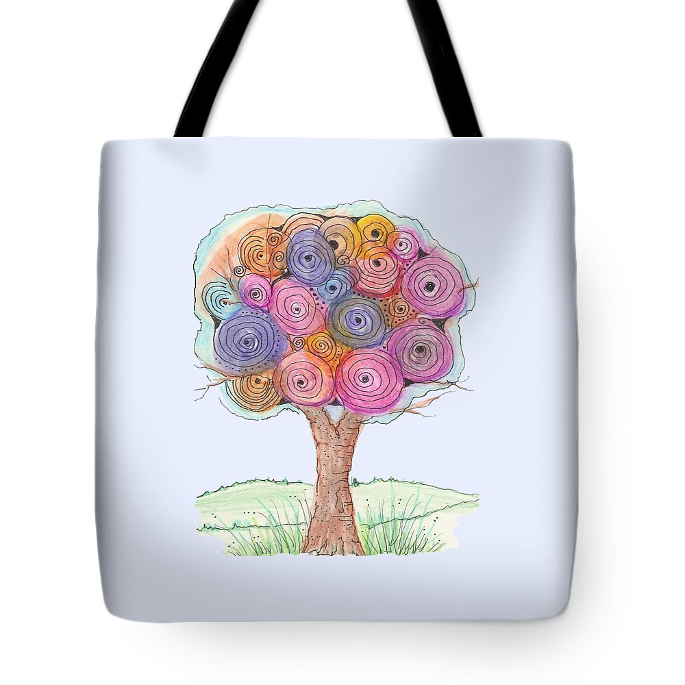 Colors Tote Bag featuring the mixed media Family Tree by Ruth Dailey