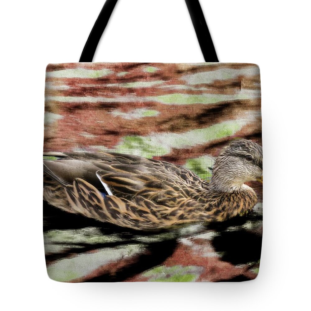 Anas Platyrhynchos Tote Bag featuring the digital art Female Mallard Duck #1 by Rusty R Smith