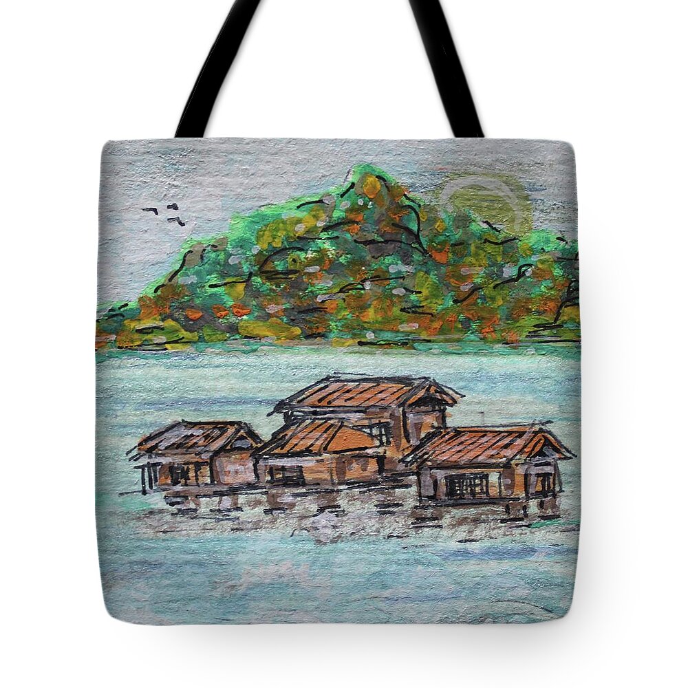 Painting Tote Bag featuring the painting Fiji #1 by Art By Naturallic