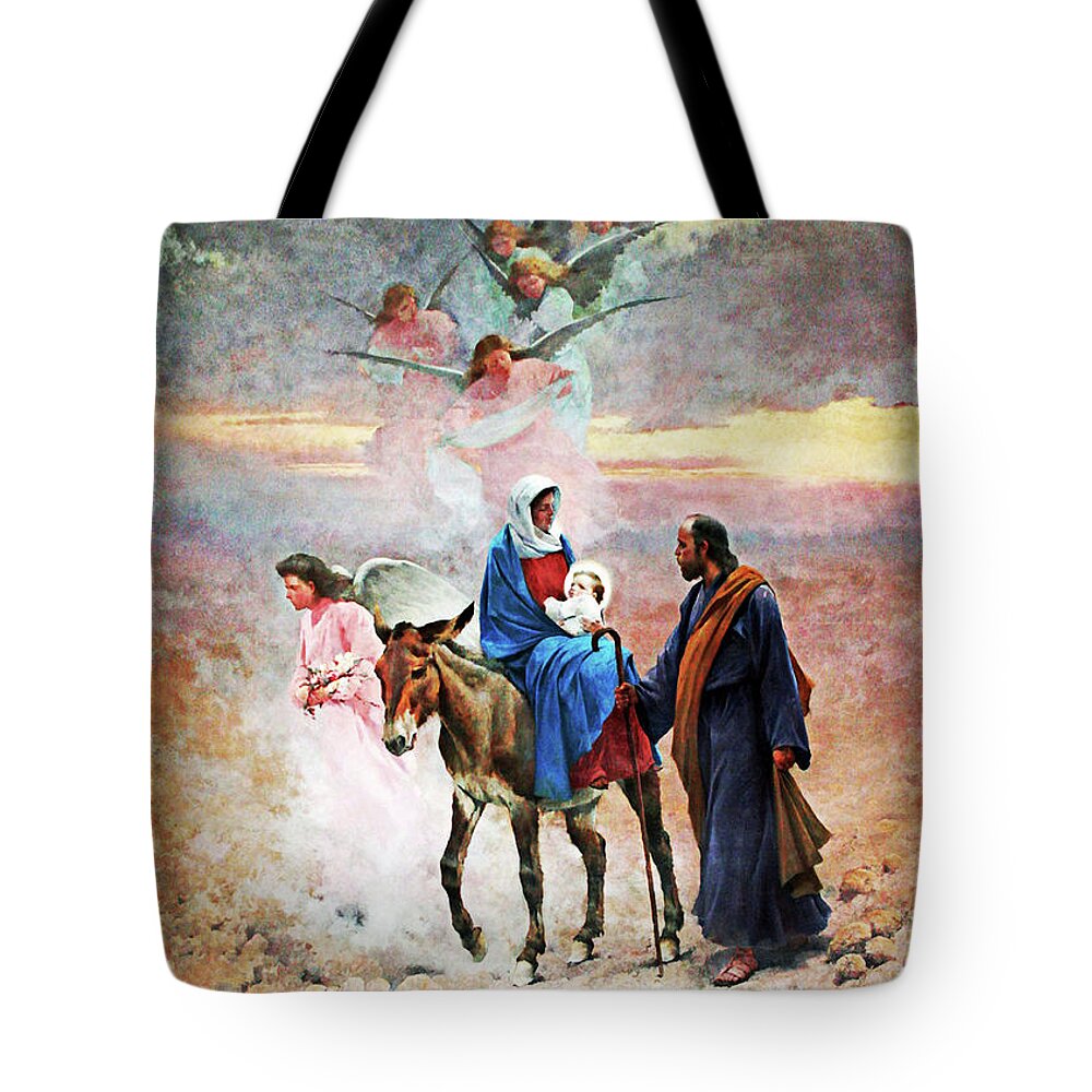 Christmas Tote Bag featuring the photograph Flight into Egypt #1 by Munir Alawi
