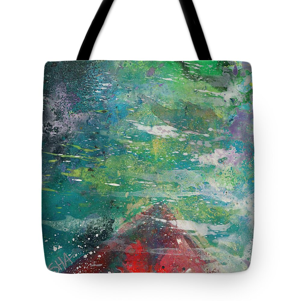 Kayak Painting Tote Bag featuring the painting Float Boat #1 by Kasha Ritter