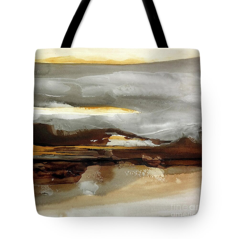 Original Watercolors Tote Bag featuring the painting Fog Bank #1 by Chris Paschke
