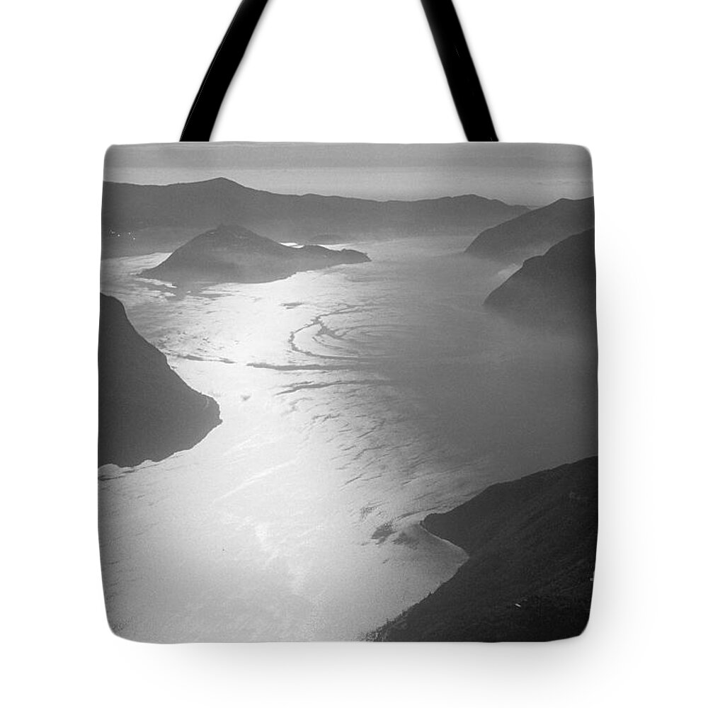 Iseo Tote Bag featuring the photograph Fog over the Iseo #2 by Riccardo Mottola