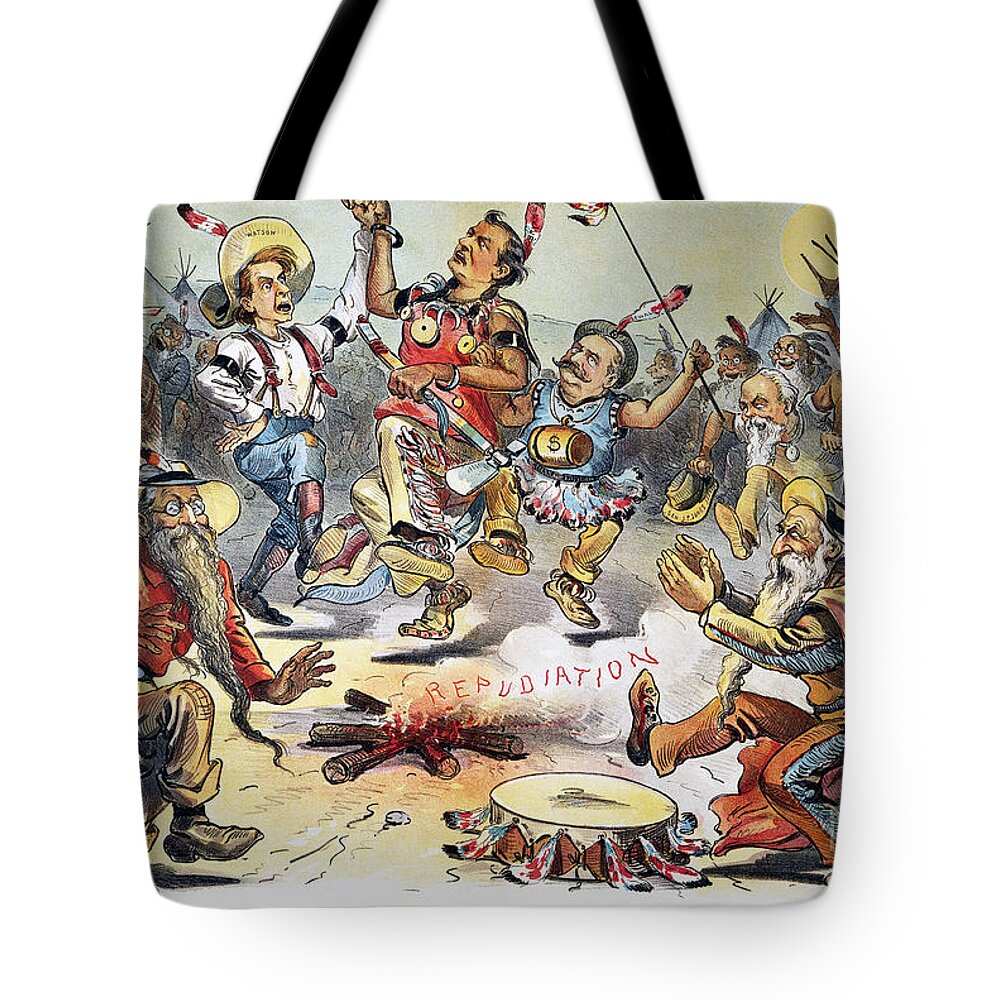 1896 Tote Bag featuring the photograph Free Silver Cartoon, 1896 #1 by Granger