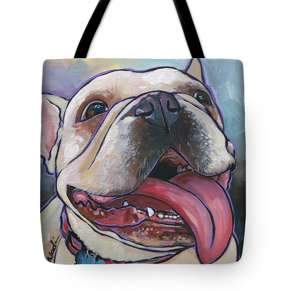 French Bulldog Tote Bag featuring the painting French Bulldog #1 by Nadi Spencer