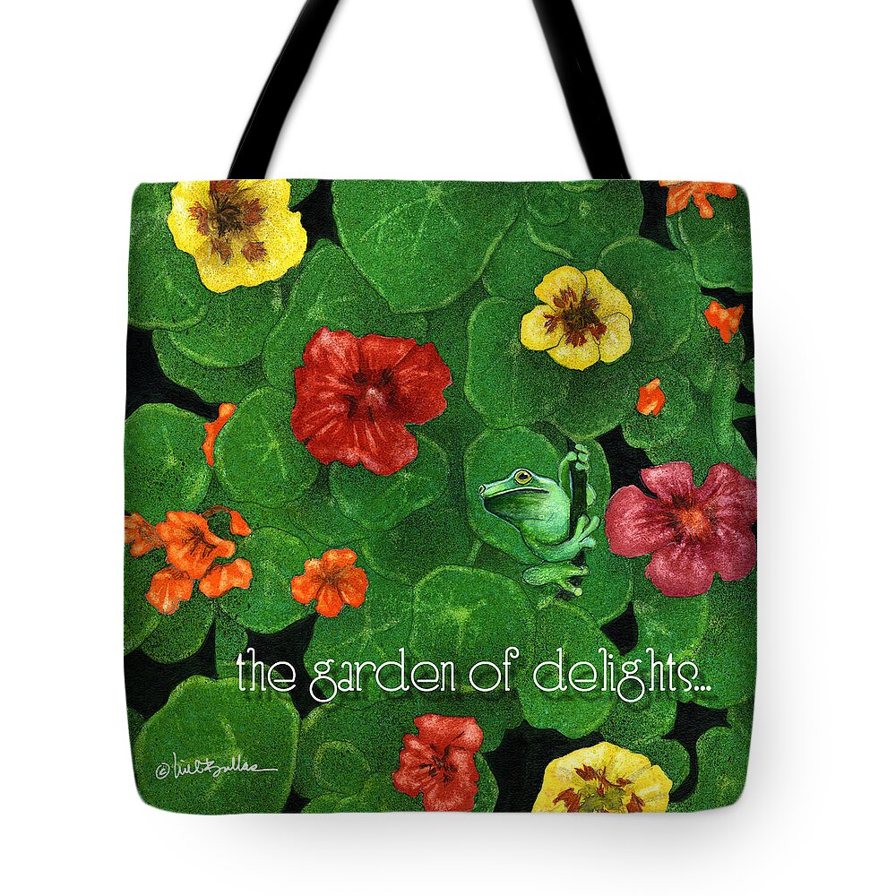 Will Bullas Tote Bag featuring the painting Garden Of Delights... #1 by Will Bullas