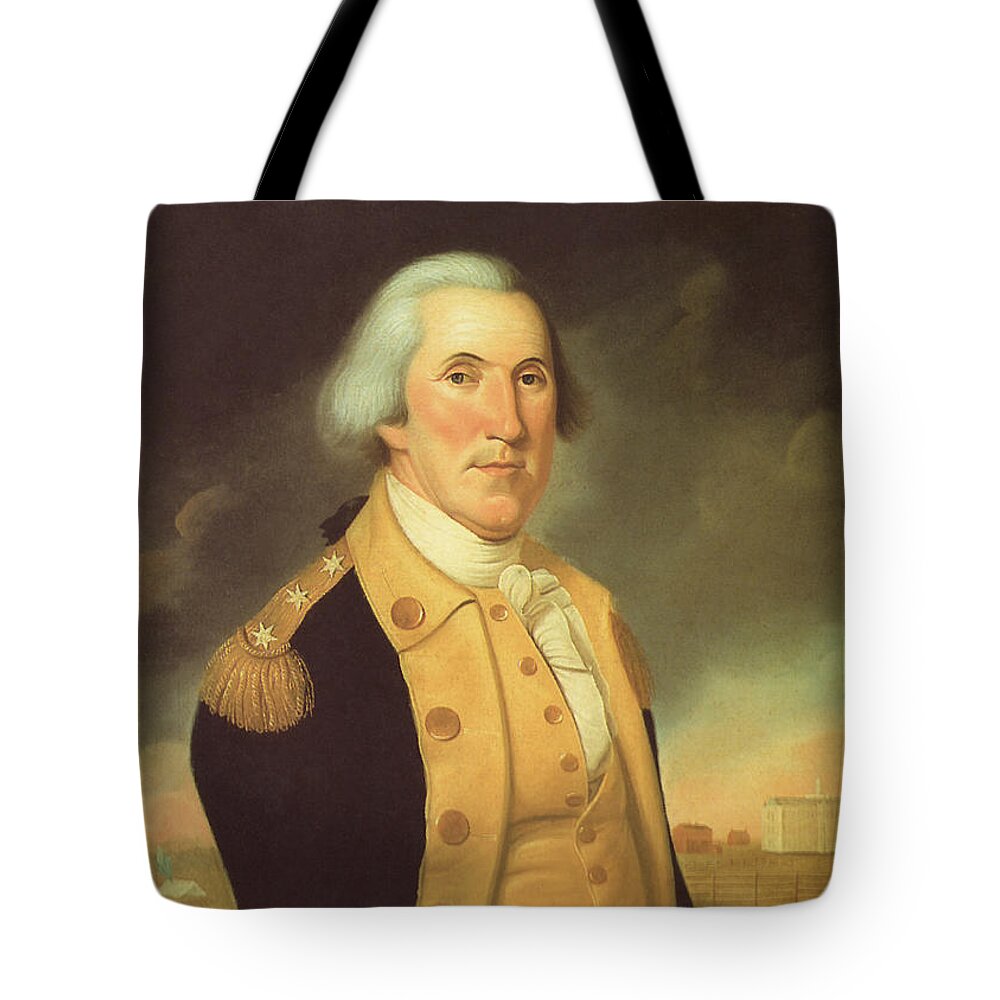 George Washington Tote Bag featuring the painting General George Washington by War Is Hell Store