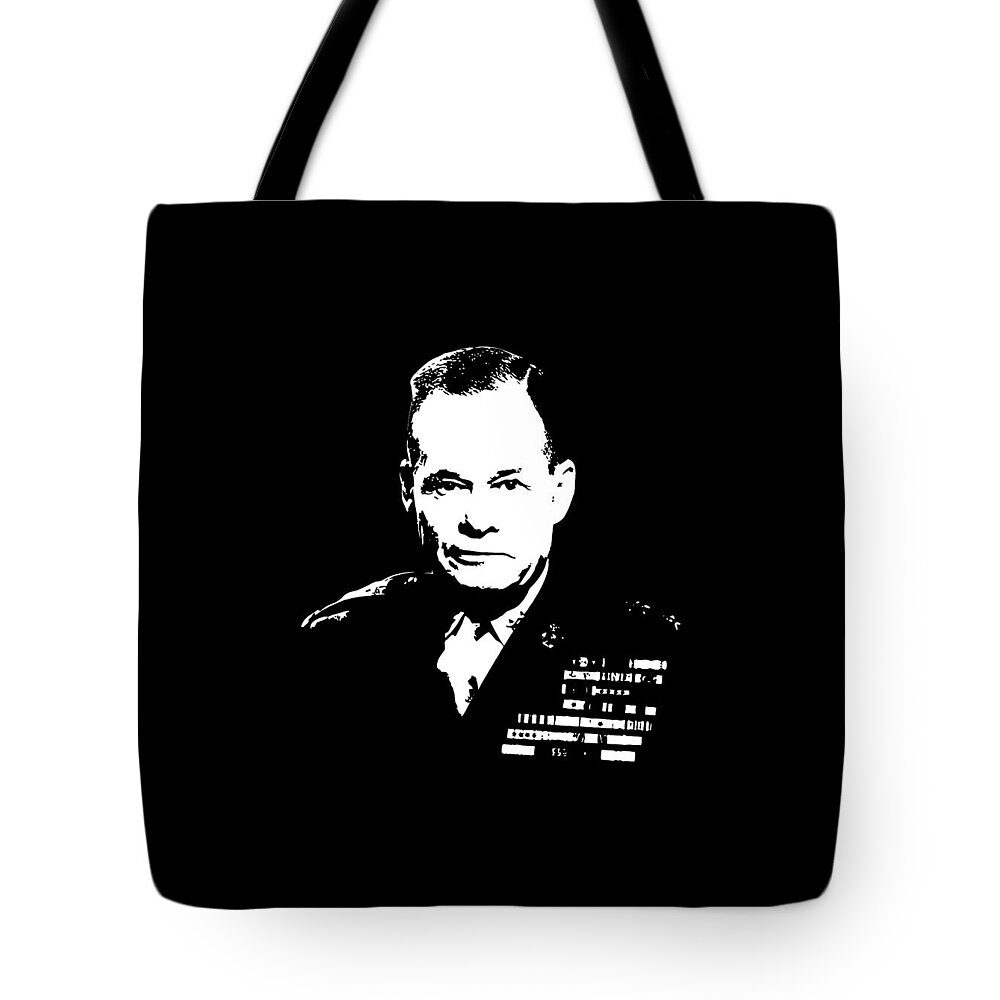 Chesty Puller Tote Bag featuring the digital art General Lewis Chesty Puller by War Is Hell Store