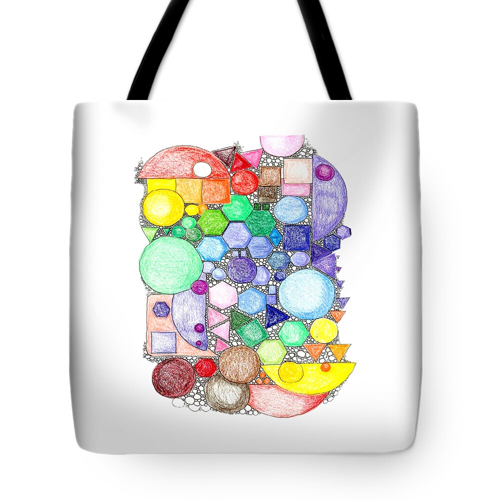 Circles Tote Bag featuring the mixed media Geometry by Ruth Dailey