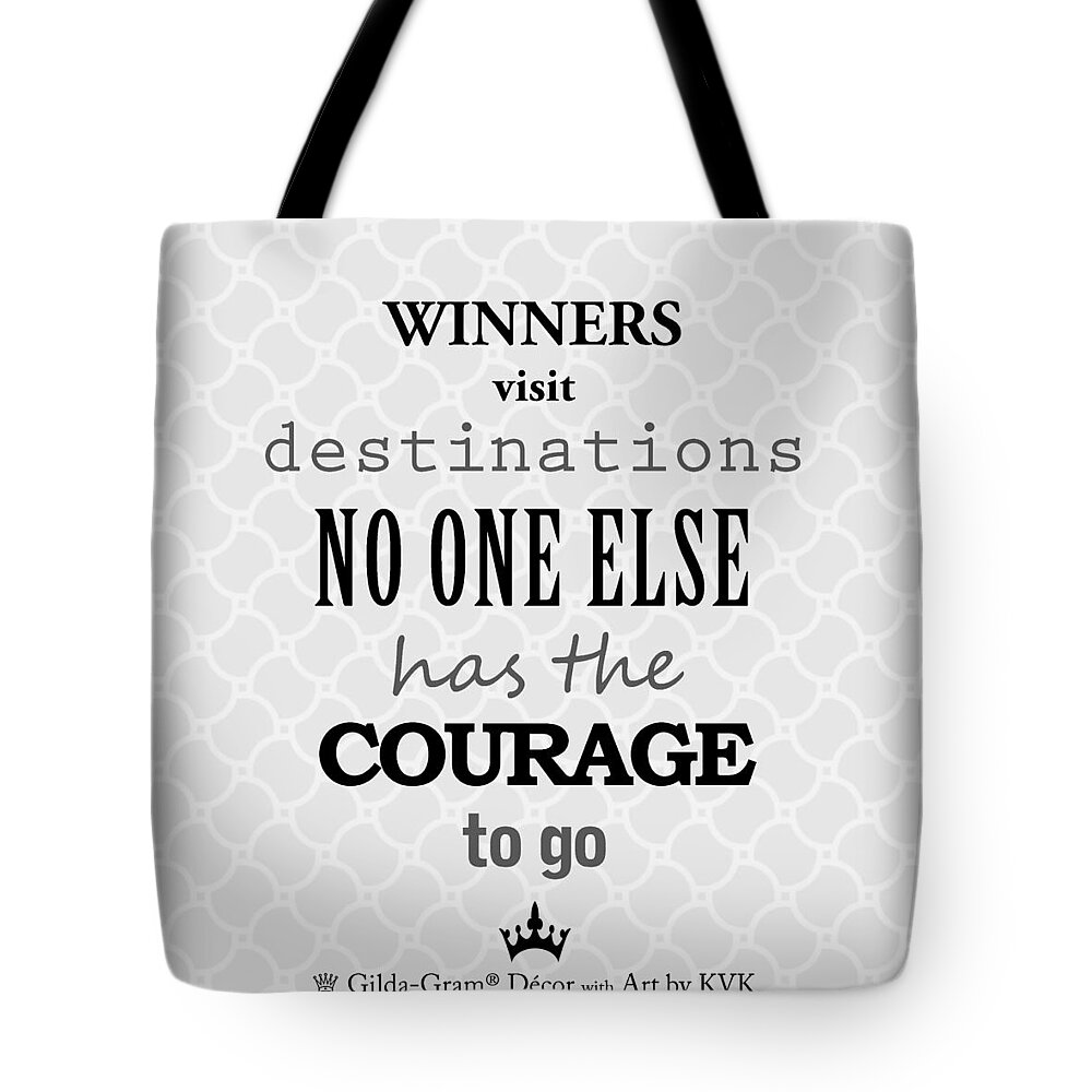Art With Quotes Tote Bag featuring the digital art Gilda-Gram Decor II #1 by Katia Von Kral