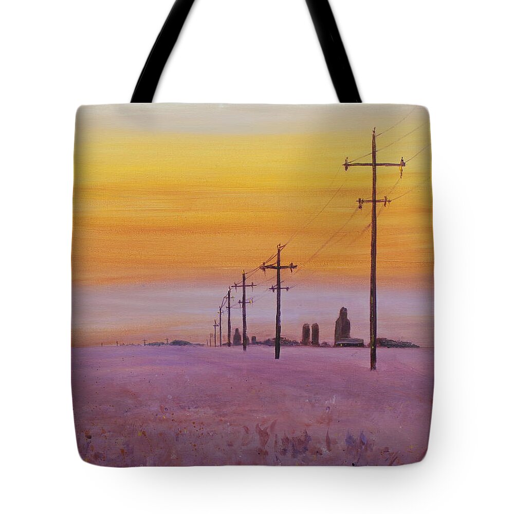Prairie Tote Bag featuring the painting Glow #2 by Ruth Kamenev