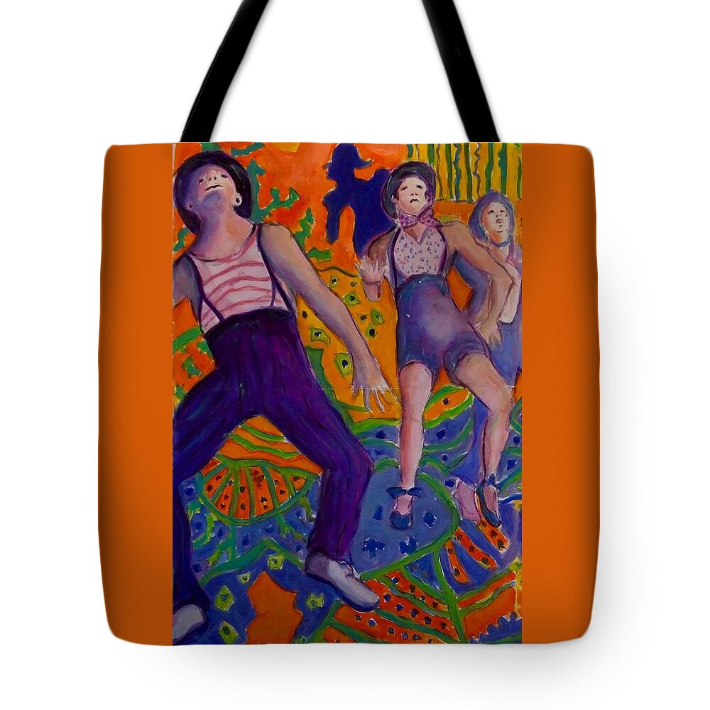 Dance Tote Bag featuring the painting Good Vibrations #3 #1 by Myra Evans