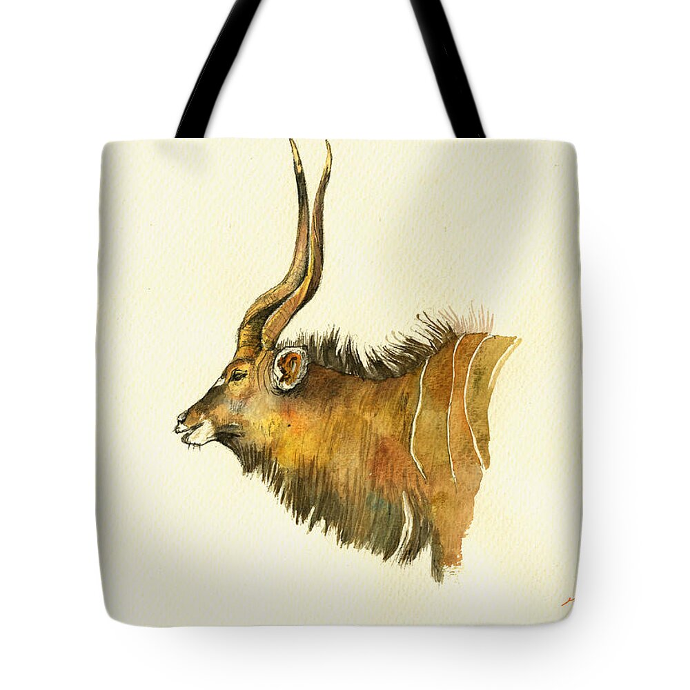 Eland Tote Bag featuring the painting Greater Kudu by Juan Bosco