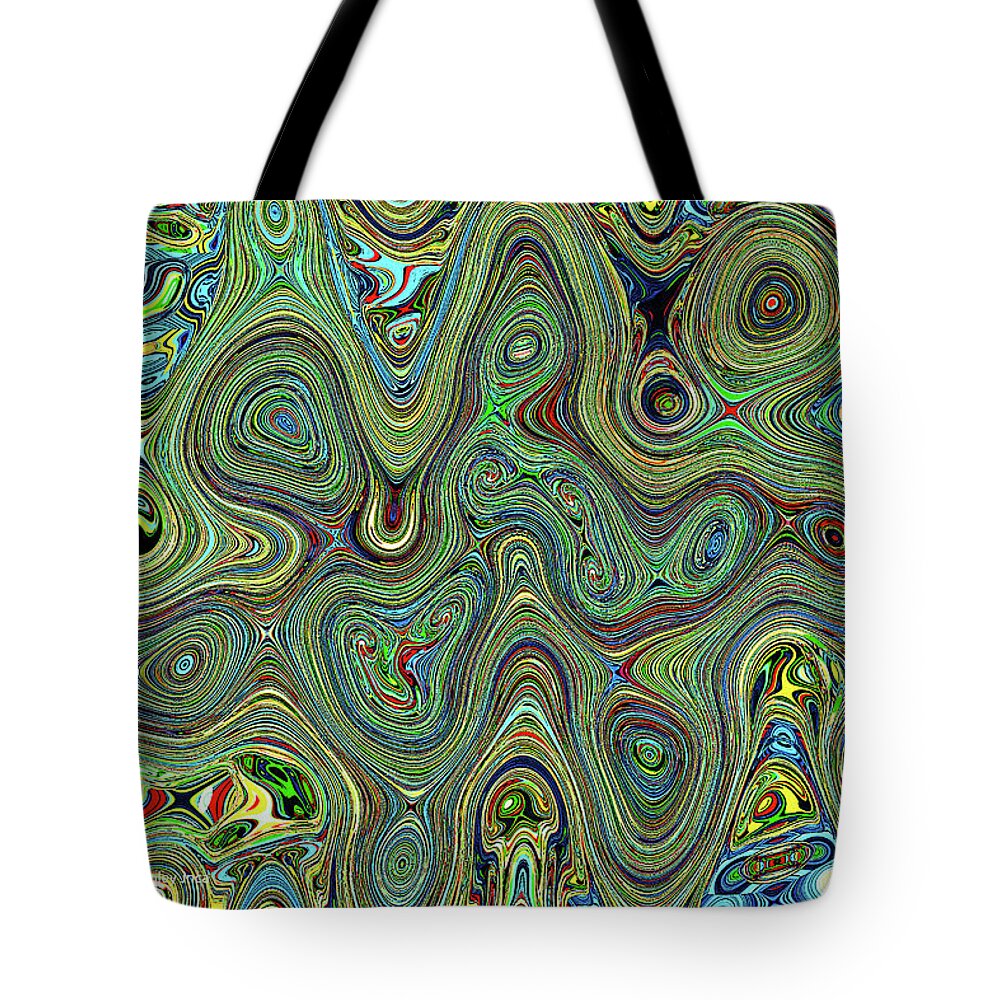 Green Thing Abstract Tote Bag featuring the digital art Green Thing Abstract #1 by Tom Janca
