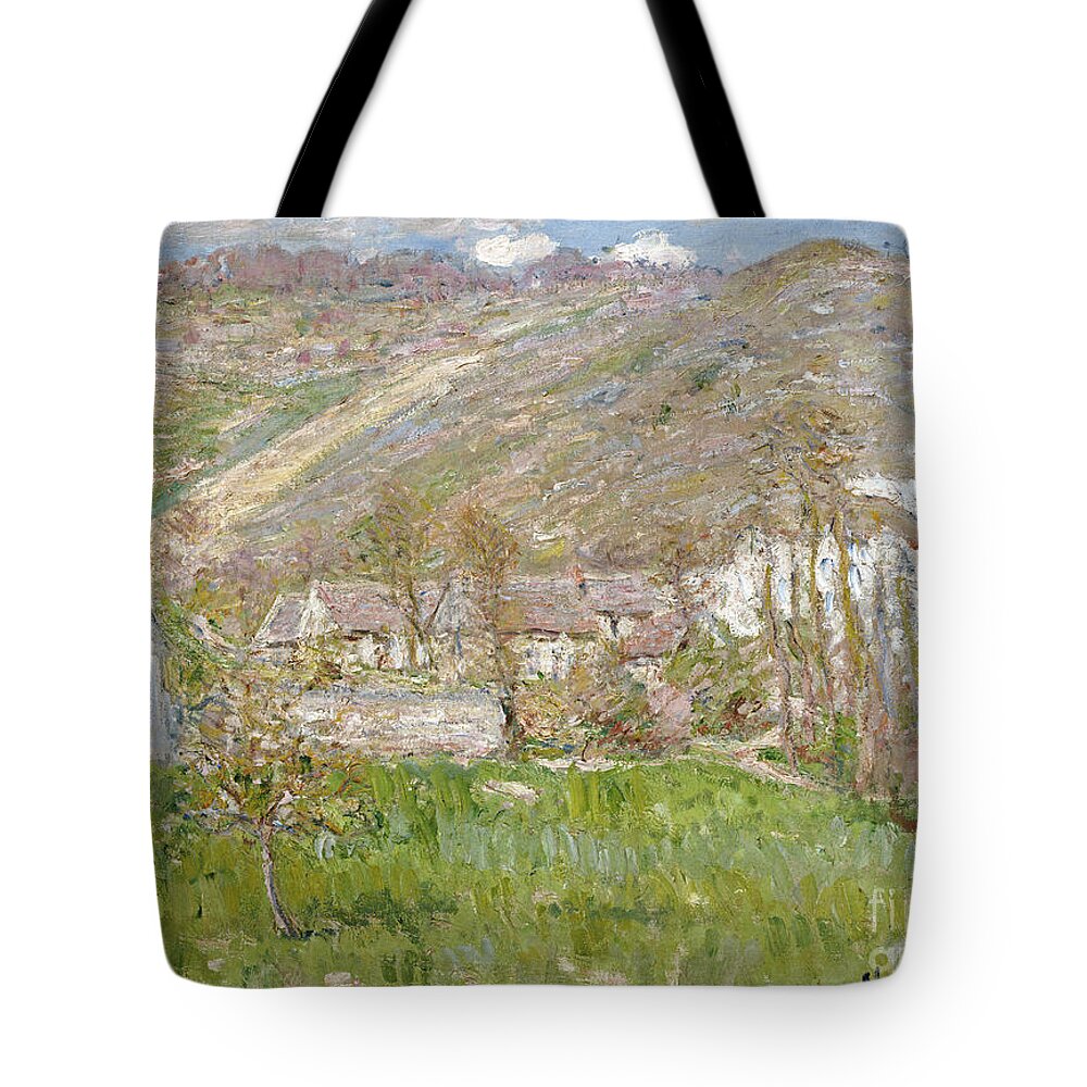 Claude Tote Bag featuring the painting Hamlet On The Cliffs Near Giverny #1 by Celestial Images